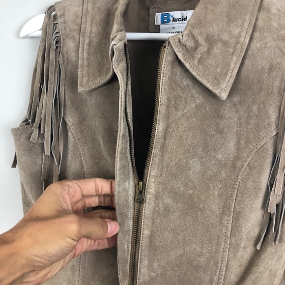 Blucid Suede Leather Fringe Vest - Picture 6 of 8